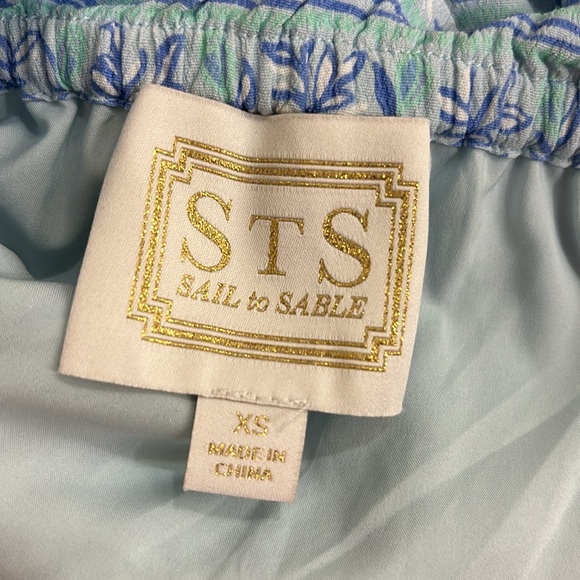 Sail to Sable Floral Mini Ruffled Blue Dress XS - Picture 12 of 13